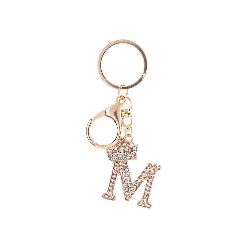 Wholesale Zinc Alloy Alphabet Rhinestone Keychain